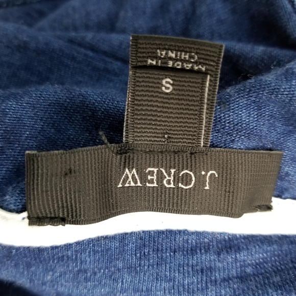 J. Crew Indigo Stripe Floral Baseball T-shirt - Picture 6 of 7